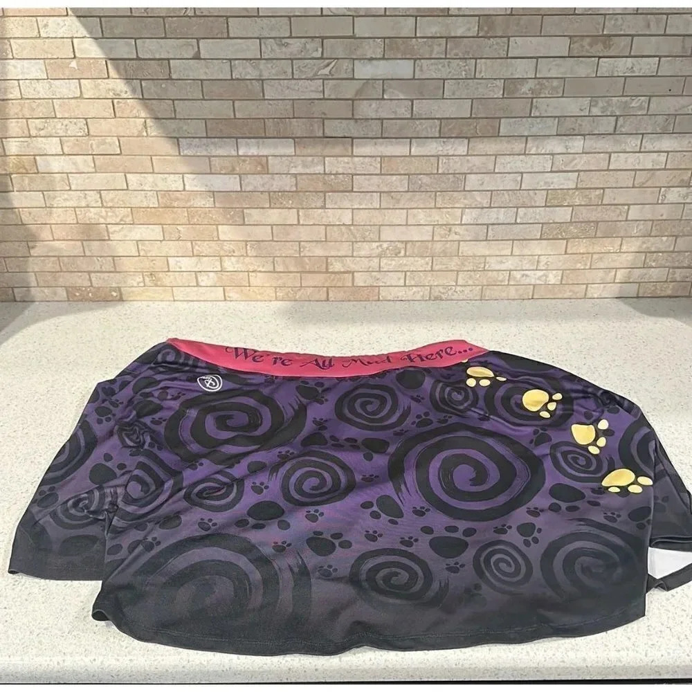 Run Disney Cheshire Skirt Stretch Alice in‎ Wonderland "We're all mad Here" BP